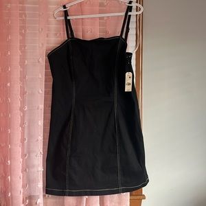Black denim dress